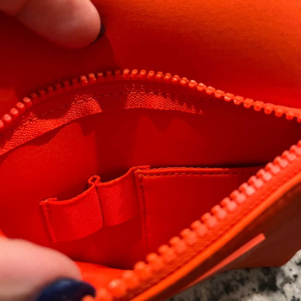 Dagne Dover Micah Bright Orange Crossbody with Front Zip Pocket EUC - Picture 14 of 16